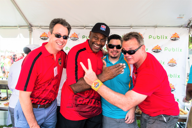 Chef Michael Cerny with three other gentlemen at the South Beach Food Festival