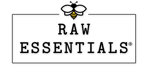 Raw Essentials logo with bee